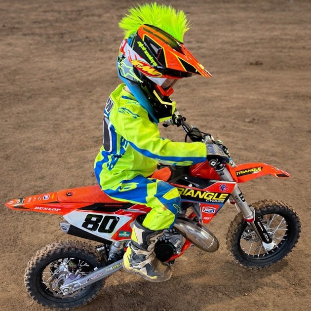 Briggs on the dirt bike, #80