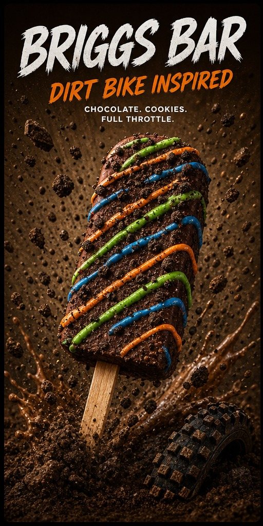 Briggs Bar — dirt bike inspired chocolate popsicle