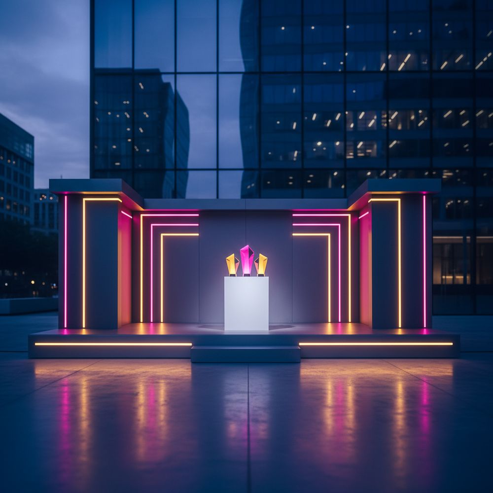 Modern corporate brand activation stage