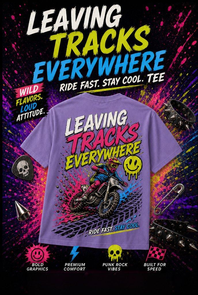 Leaving Tracks Everywhere tee — $29.95, youth & adult sizes